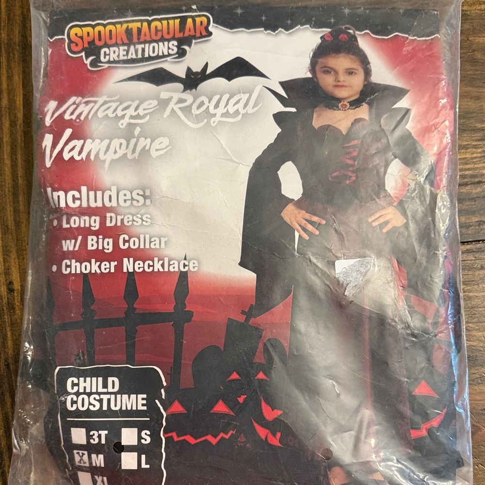 Spooktacular Creations Vintage Royal Vampire Costume for Kids - Black/Red (M)
